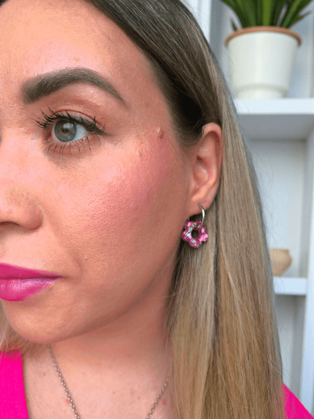 Pink Stardust Hoops - Interchangeable